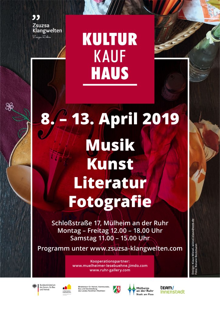Mülheim-Innenstadt bekommt ein Kultur(kauf)haus – ab 8. April 2019 in der Schlossstraße 17 (Fußgängerzone)